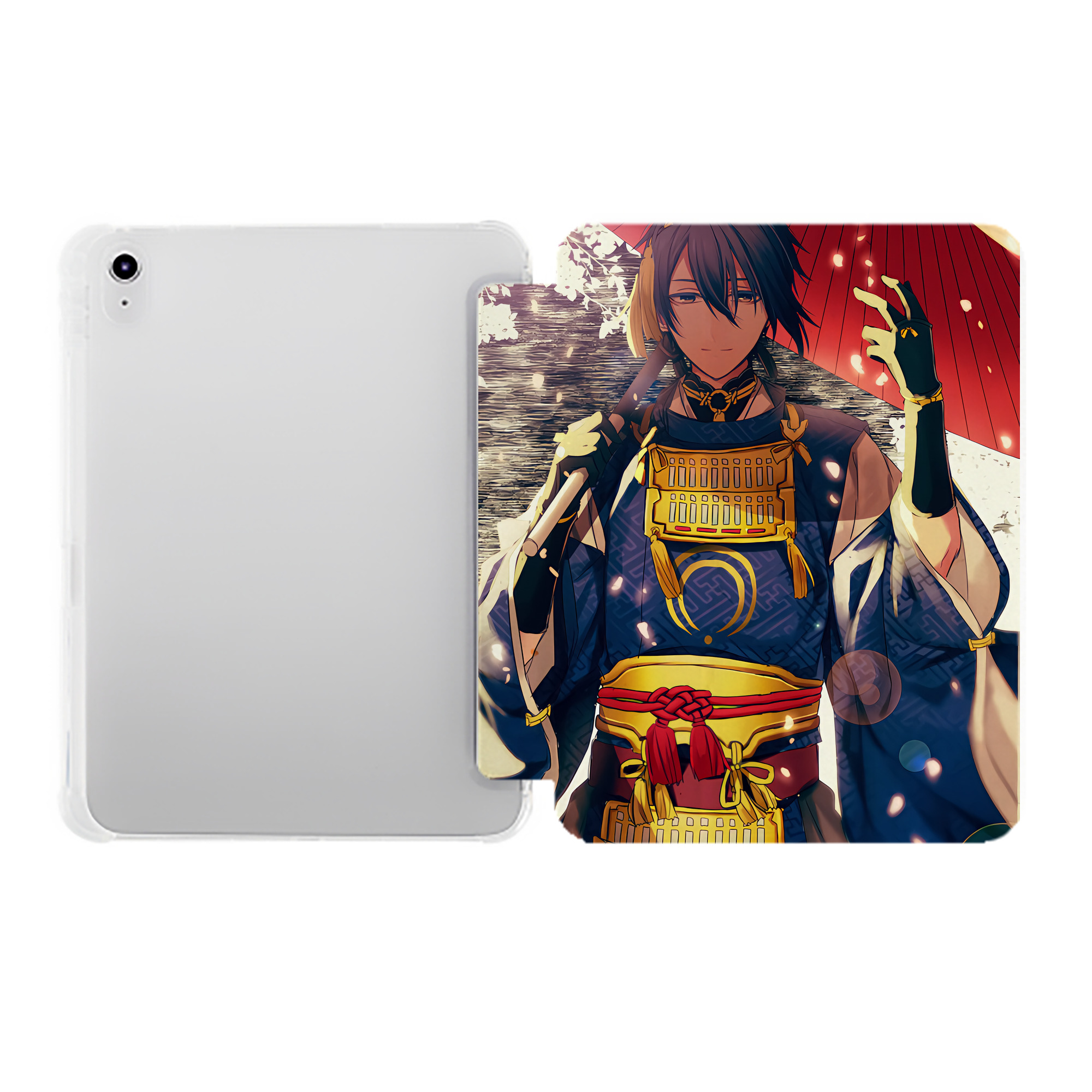 （画像用） 刀剣乱舞 Touken Ranbu IPad ケース ペン収納付き 三つ折りスタンド PUレザー×シリコン 対応機種9.5/10.5/10.9インチ